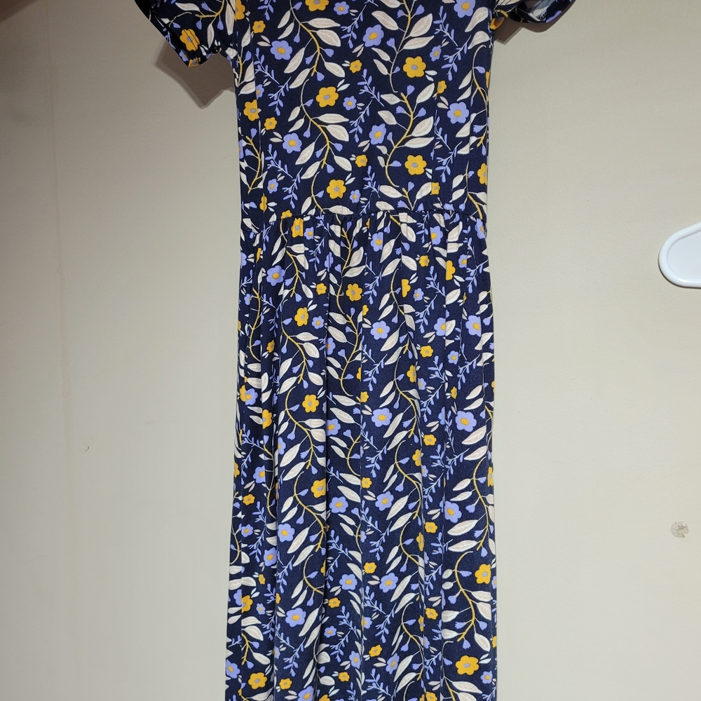 Dot Dot Smile Blue and Yellow Puff Sleeve Sundress